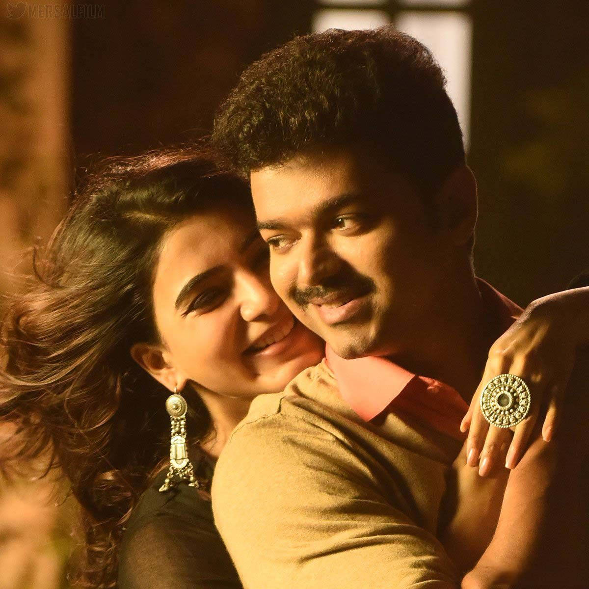 Nayanthara And Vijay Back Hug Wallpaper