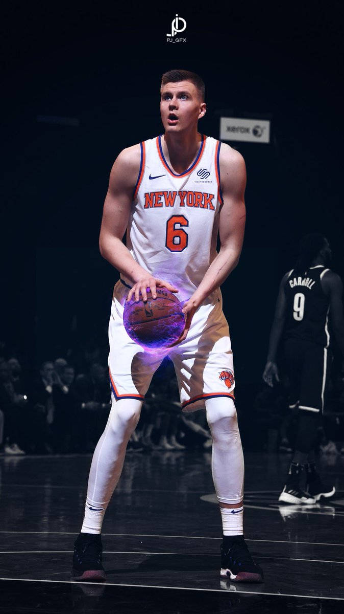 Nba Basketball Kristaps Porzingis Photo Art Wallpaper