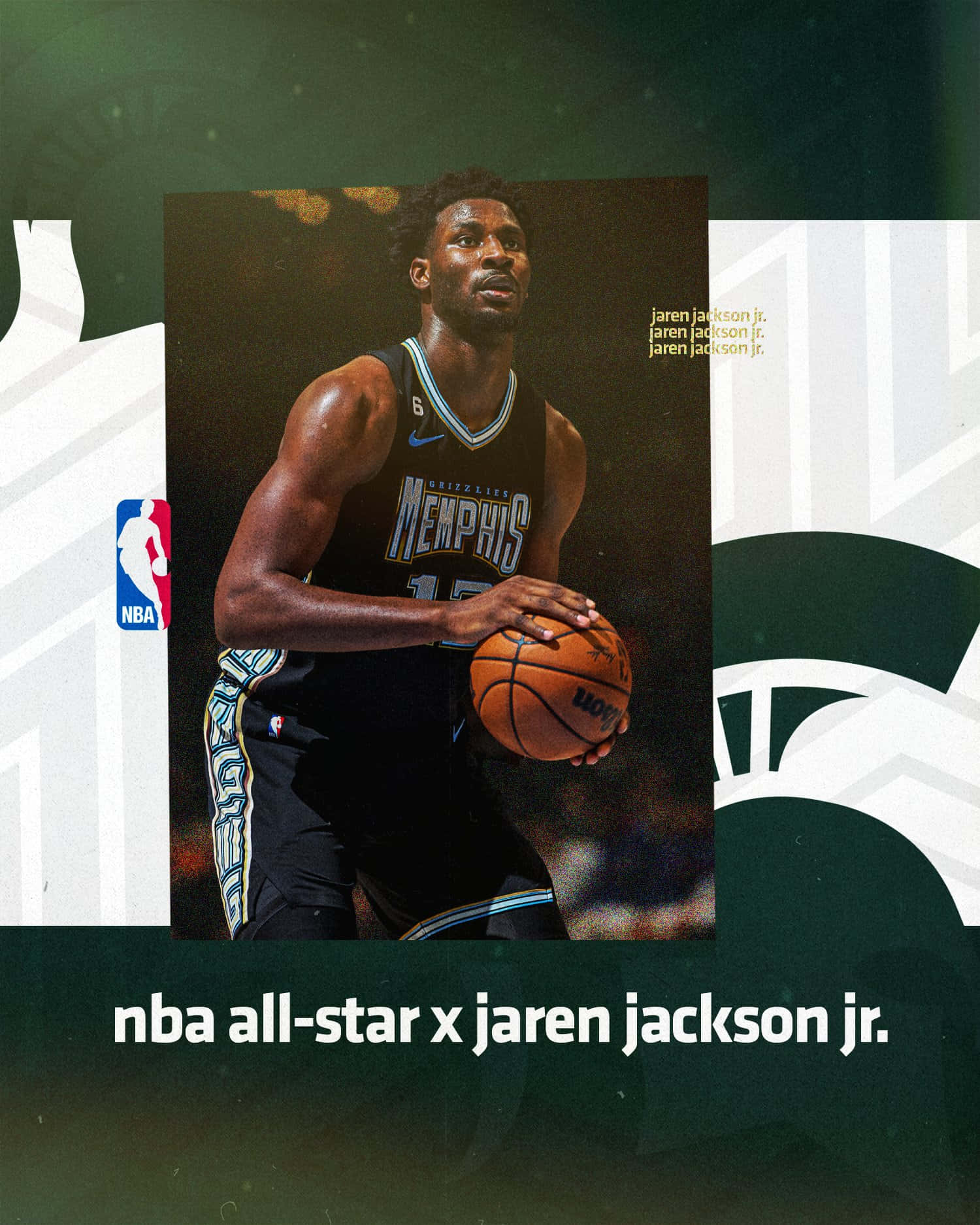 Nba Graphic Of Jaren Jackson Jr. Wallpaper