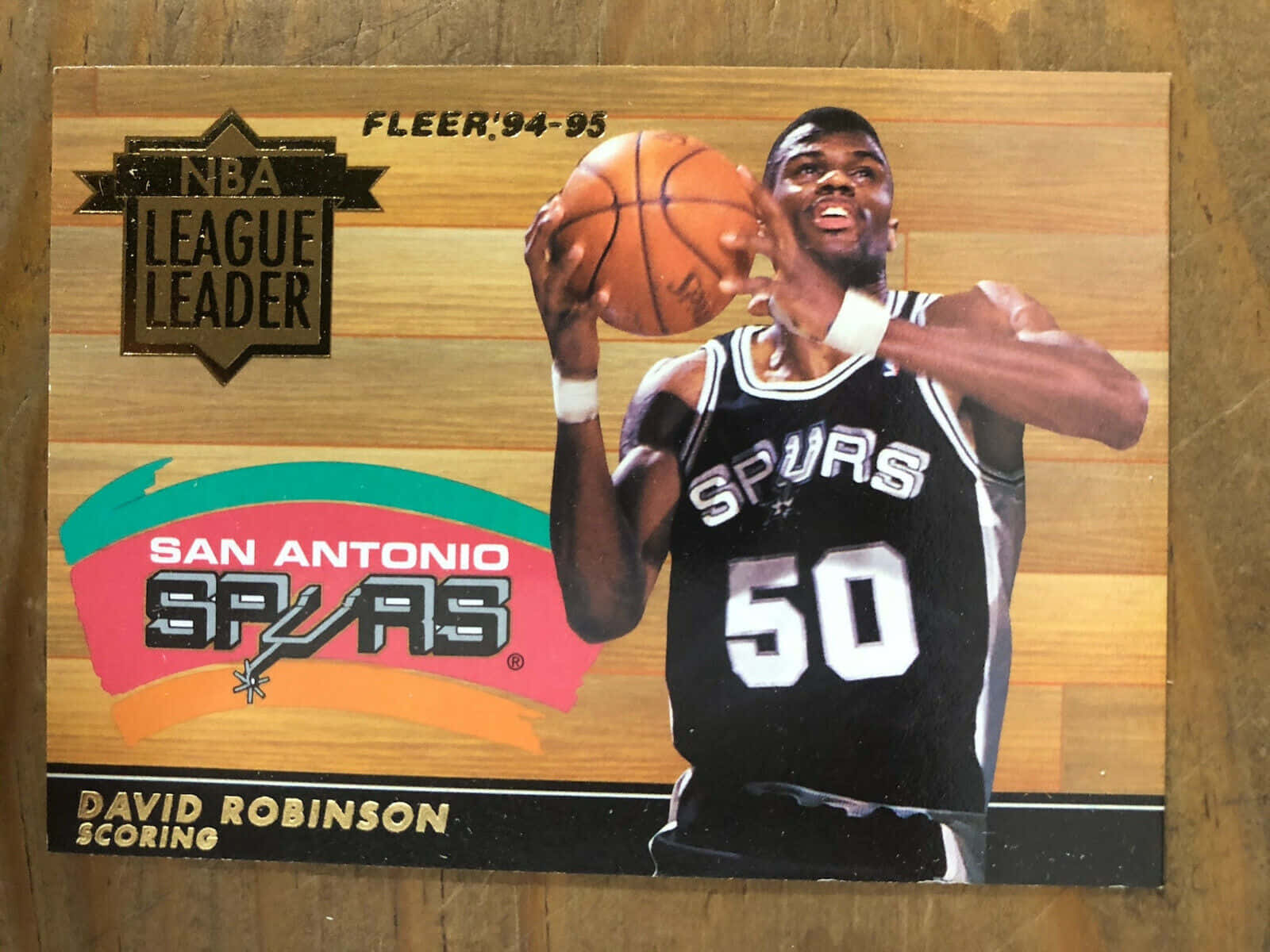 Nba League Leaders 1994-1995 Fleer David Robinson Wallpaper