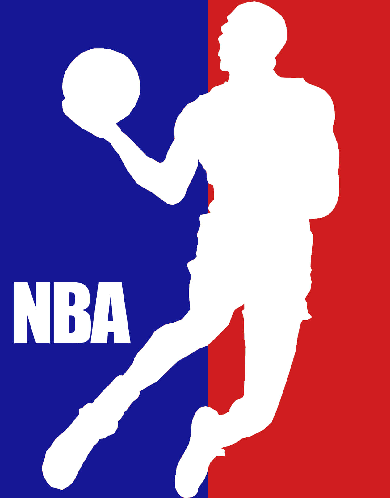 Nba Logo With Dribbling Silhouette Wallpaper