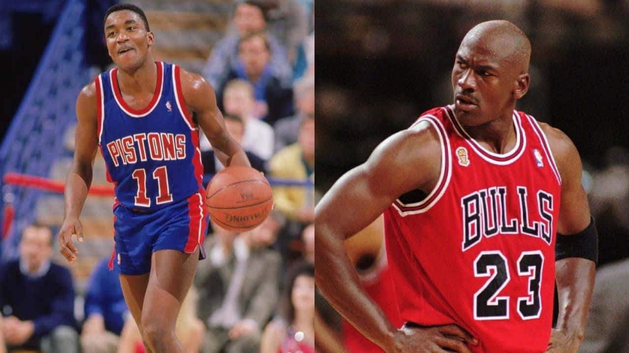 Nba Players Isiah Thomas And Michael Jordan Wallpaper