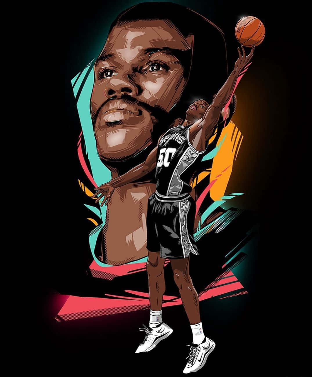 Nba Star David Robinson Digital Art Wallpaper