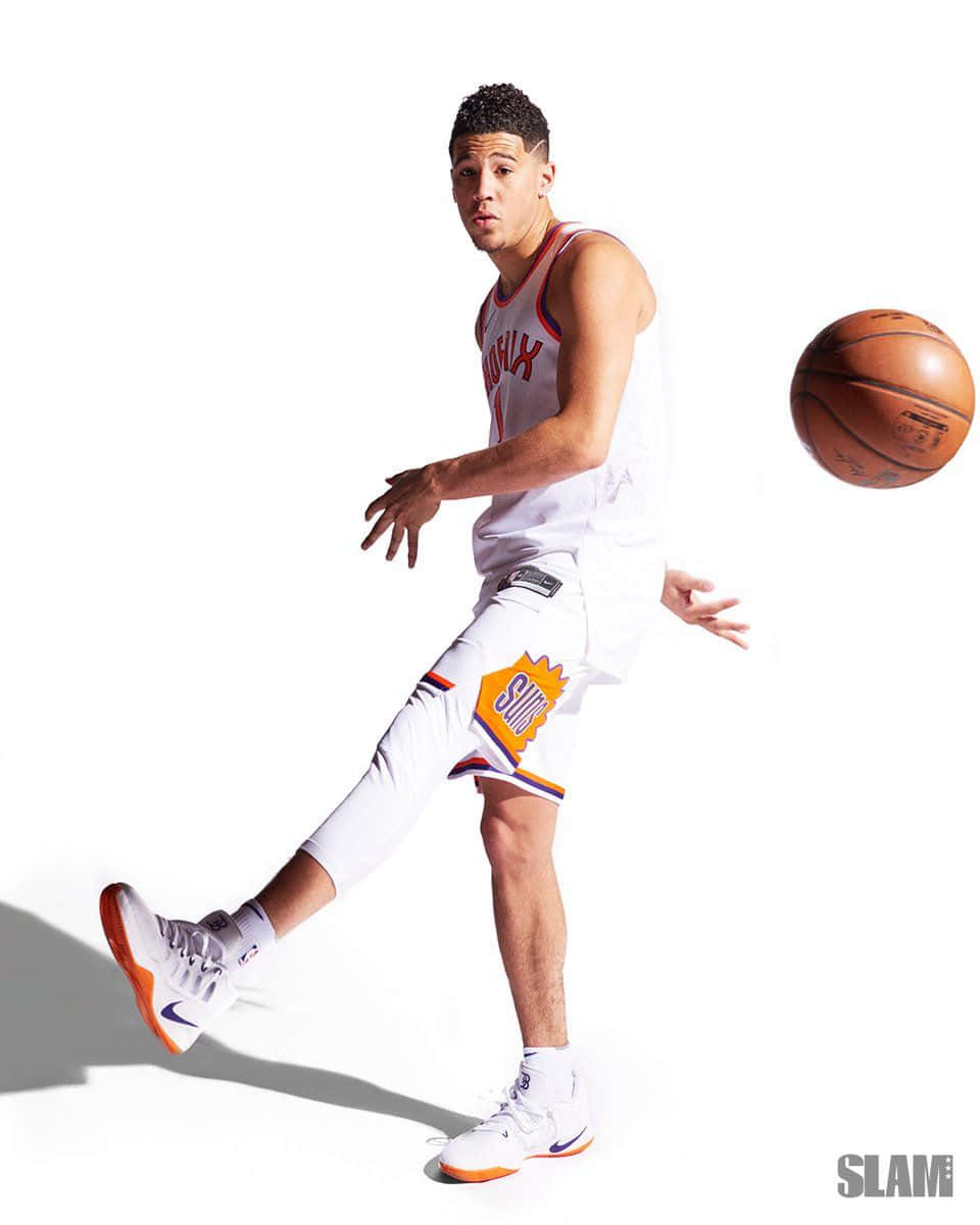 Nba Superstar Devin Booker At Practice Wallpaper