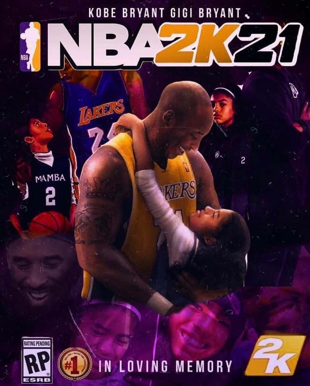 Nba2k21 Kobe Bryant And Gigi Hugging Cover Wallpaper