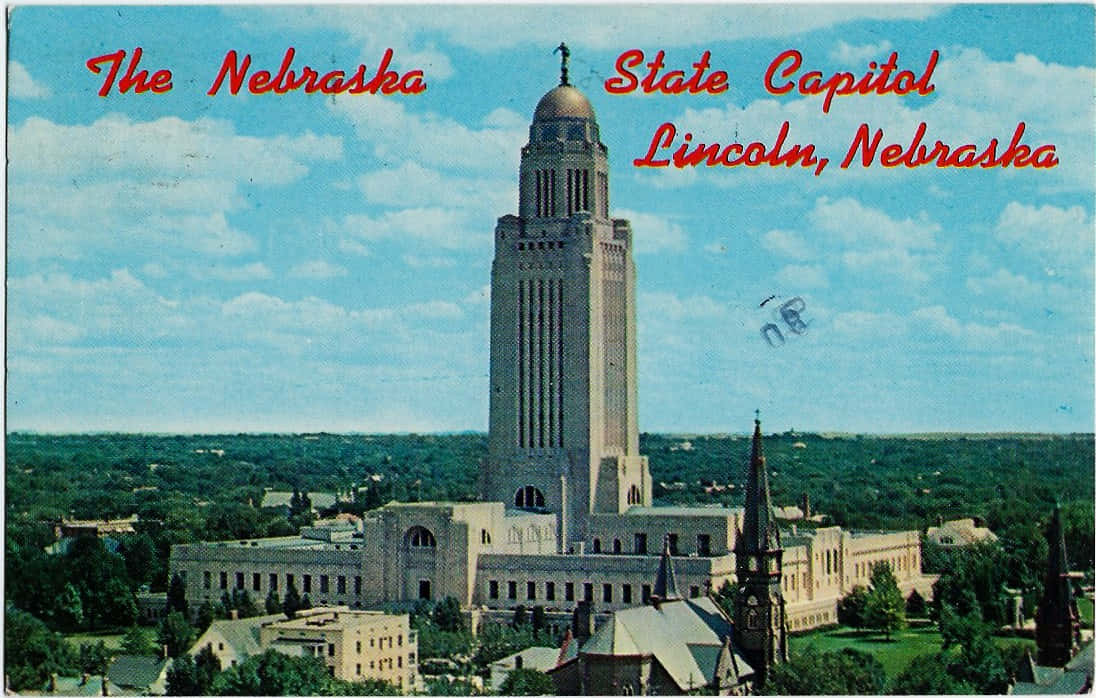 Nebraska State Capitol Lincoln Postcard Wallpaper