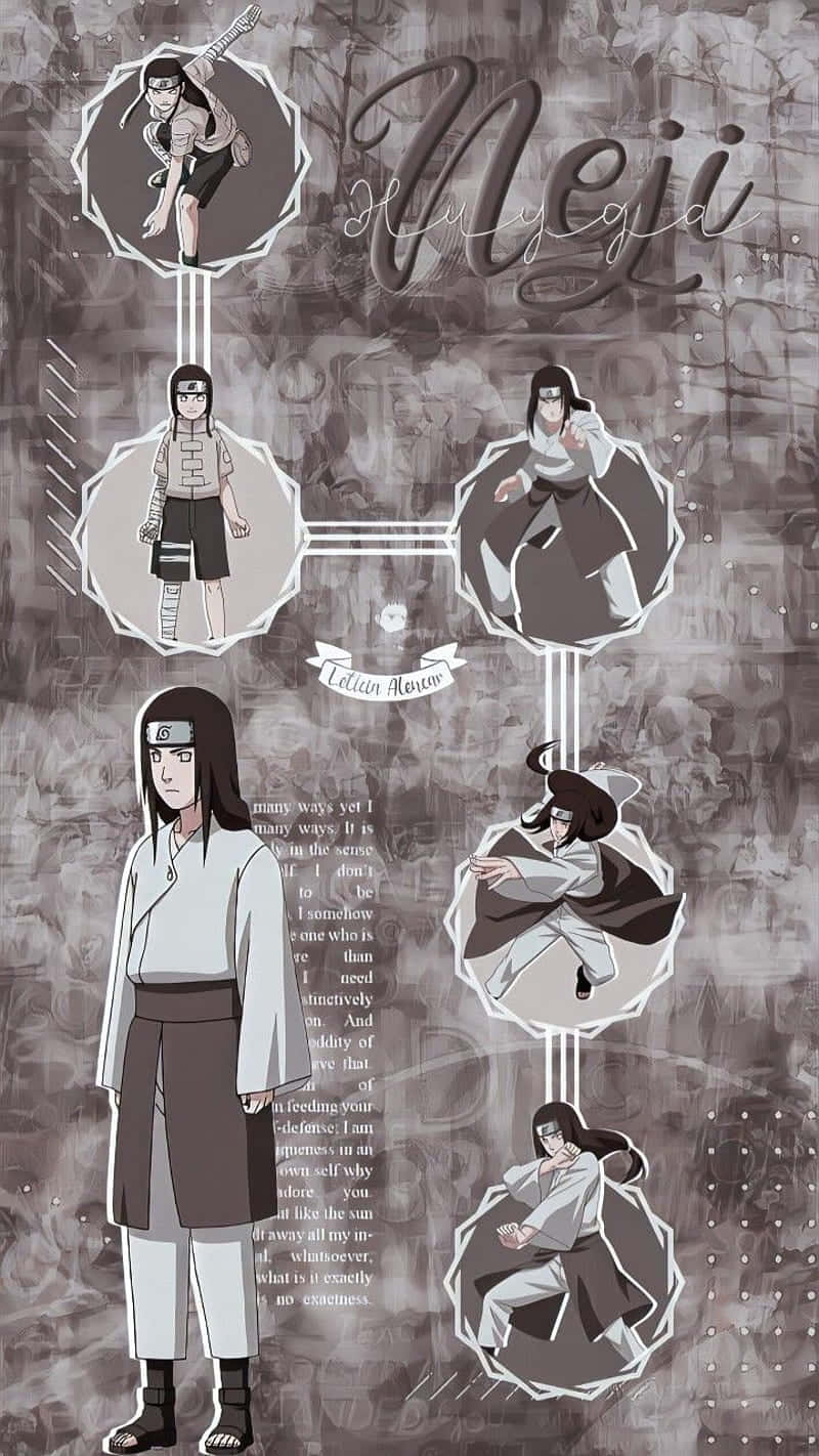 Neji Hyuga Vintage Aesthetic Collage Wallpaper