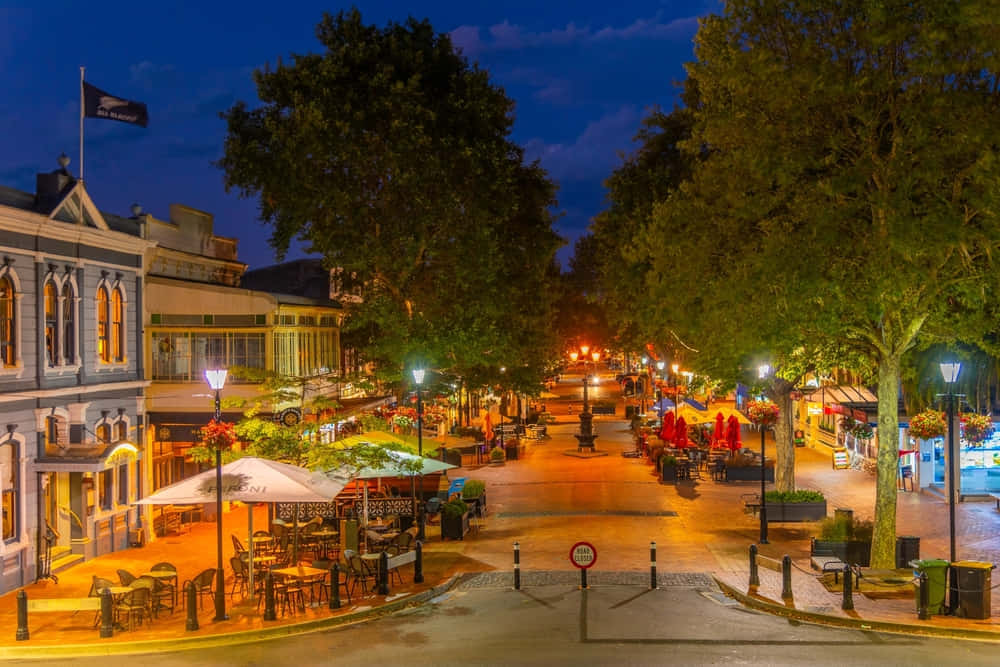 Nelson Town Centre Night Scene Wallpaper