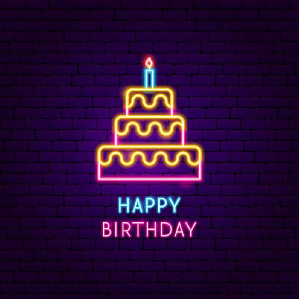 Neon Aesthetic Happy Birthday Wallpaper