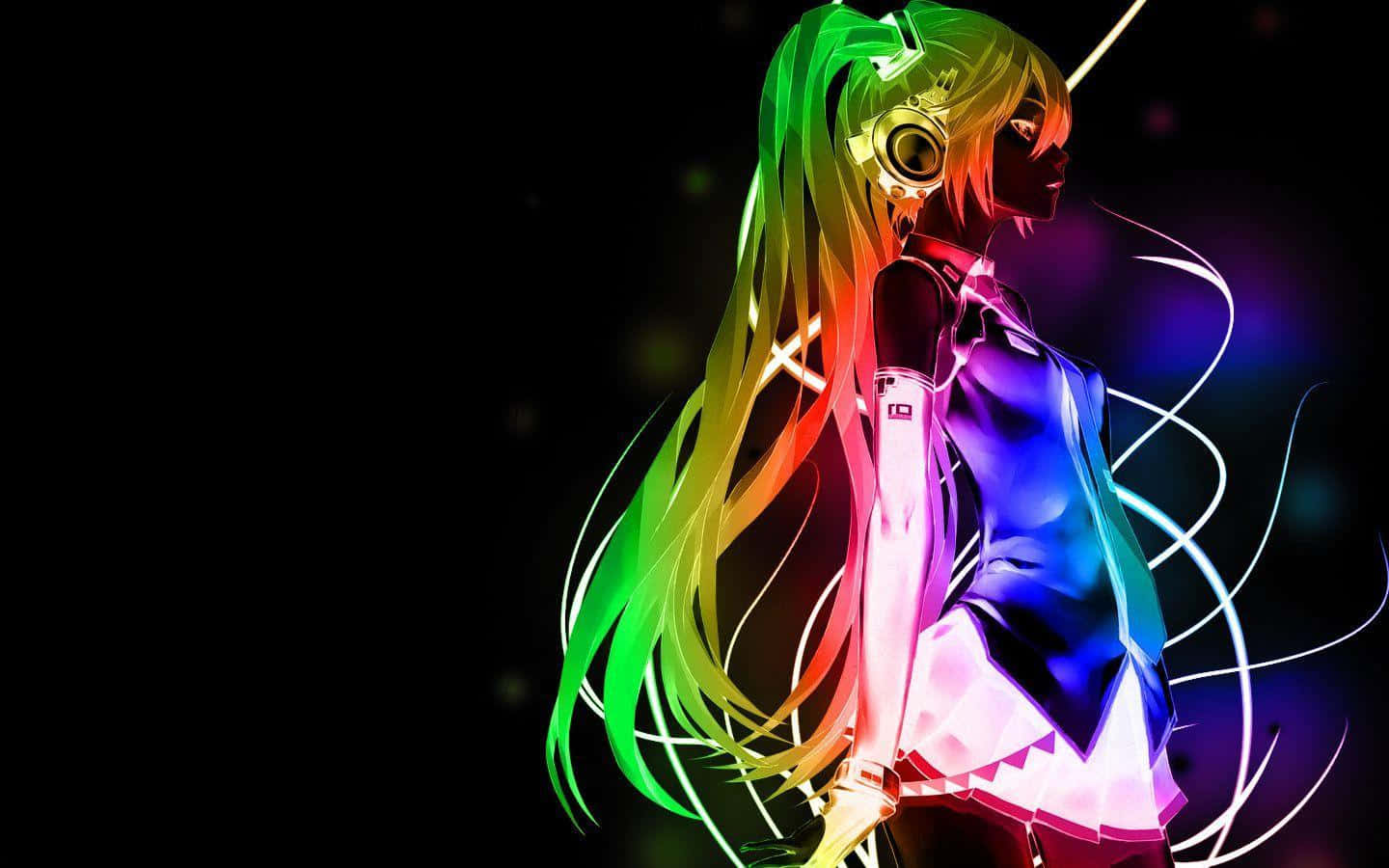 Neon Anime Girl Hatsune Miku Wallpaper