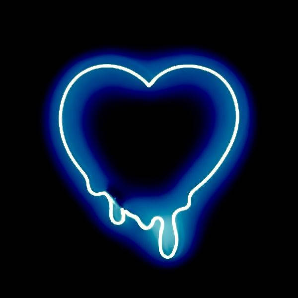 Neon Blue Heart Wallpaper