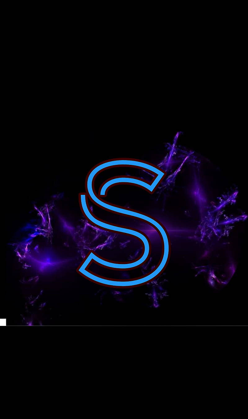 Neon Blue S Letter Wallpaper