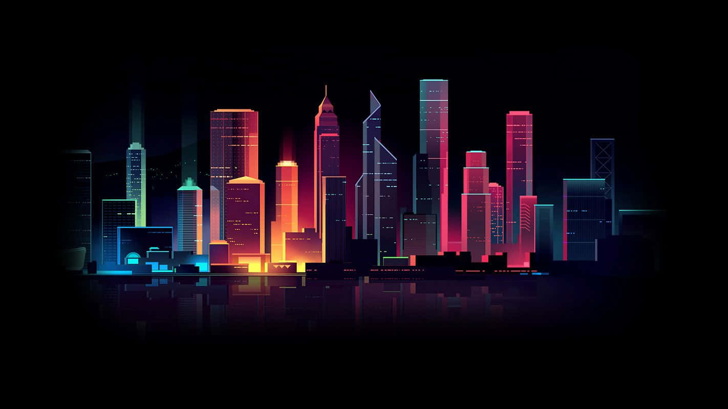 Neon Cityscape Artwork Wallpaper