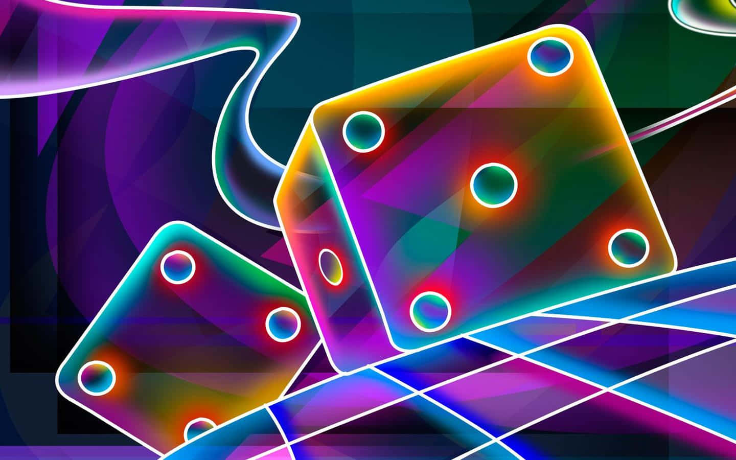 Neon Colors Dice Wallpaper