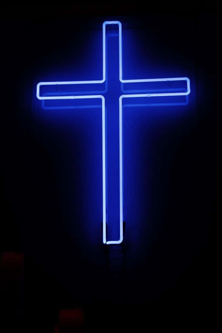 Neon Cross Neon Blue Wallpaper