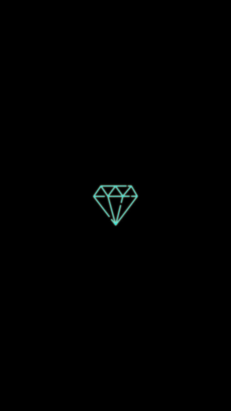 Neon Diamond Black Background Wallpaper