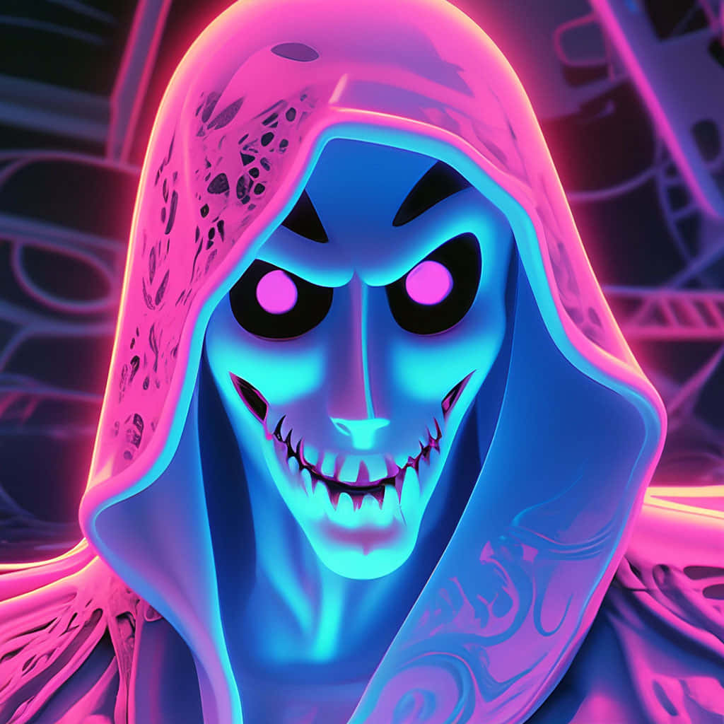 Neon Ghostface Pinkand Blue Wallpaper