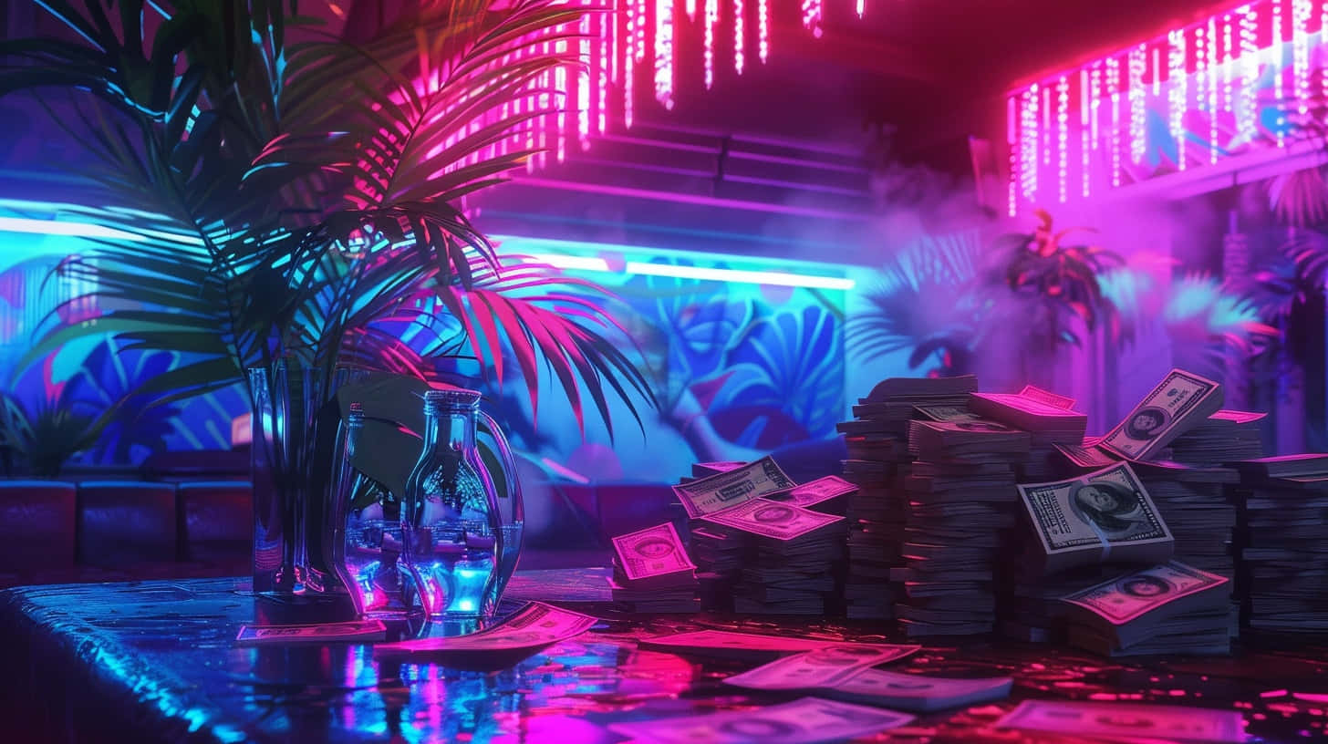 Neon Glow Cash Aesthetic.jpg Wallpaper