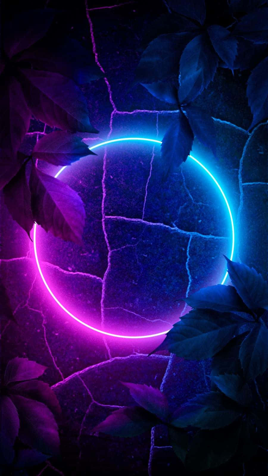 Neon Glow Nature Fusion Wallpaper