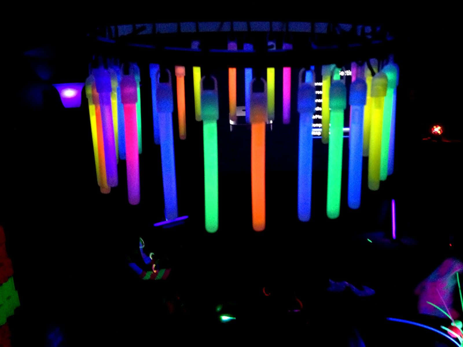 Neon Glow Sticks Party Wallpaper