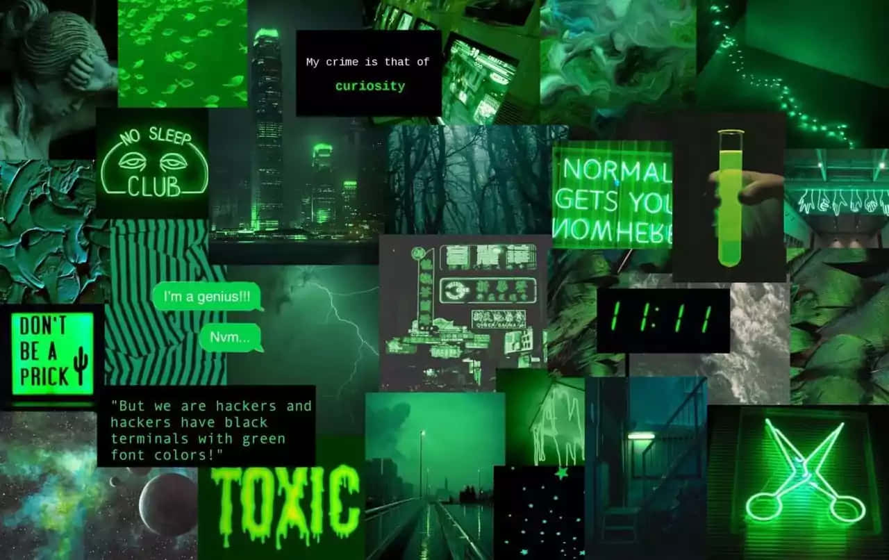 Neon Green Aesthetic Desktop For Your Home Or Office Wallpaper