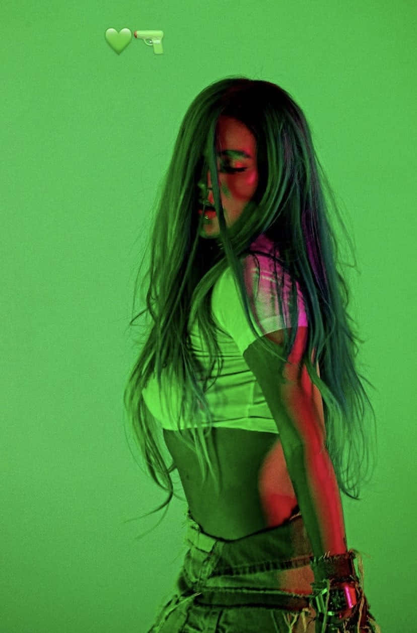 Neon Green Aesthetic Woman Wallpaper