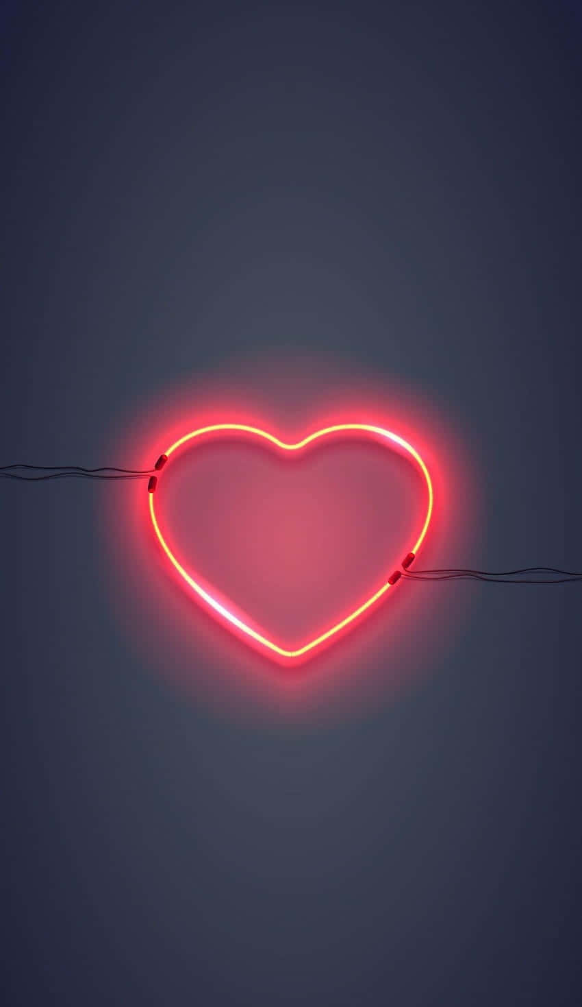 Neon Heart Glow Wall Art Wallpaper