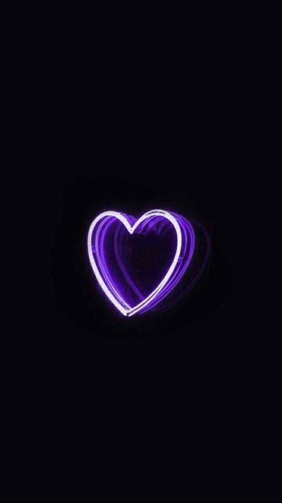 Neon Heart Purple Iphone Wallpaper