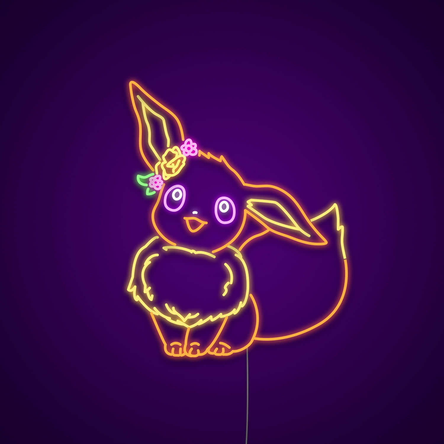 Neon Kawaii Pokemon Illustration Wallpaper