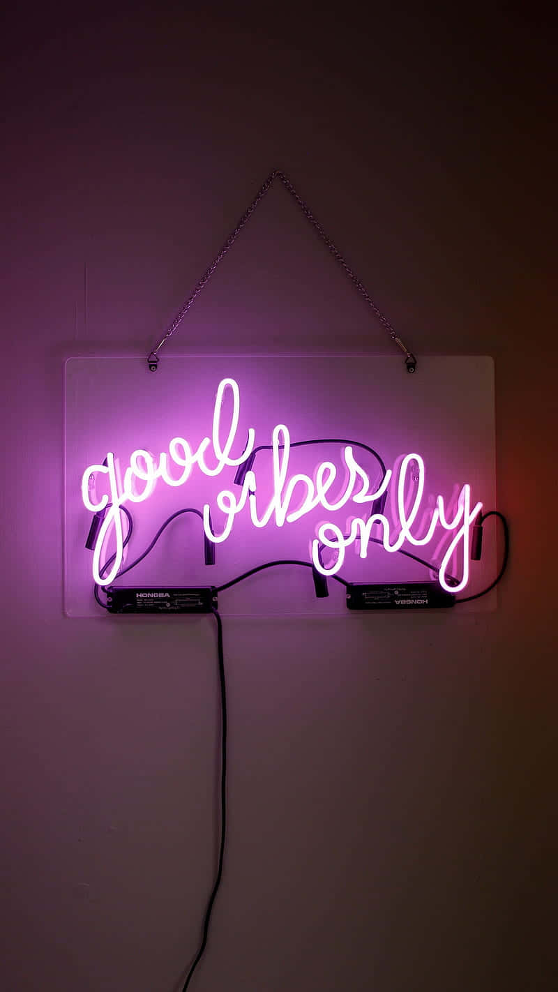 Neon Lights Typography Art Wallpaper