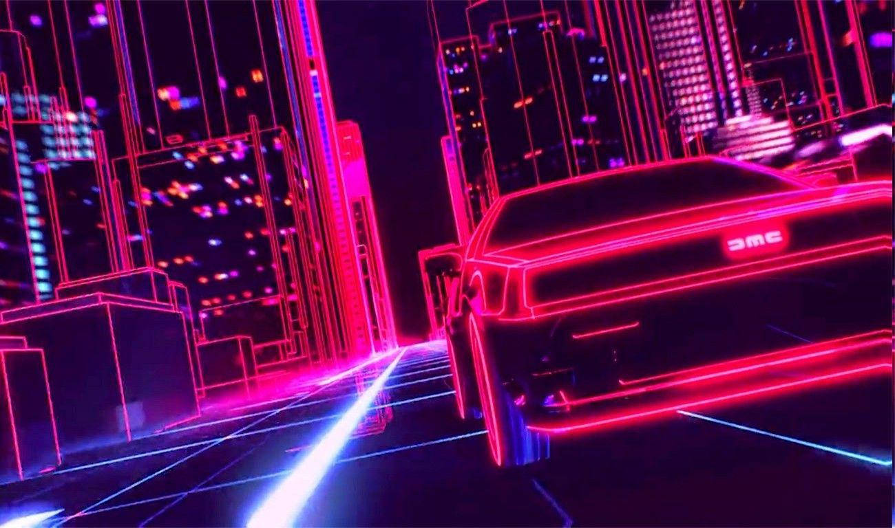 Neon Lines Car Wallpaper