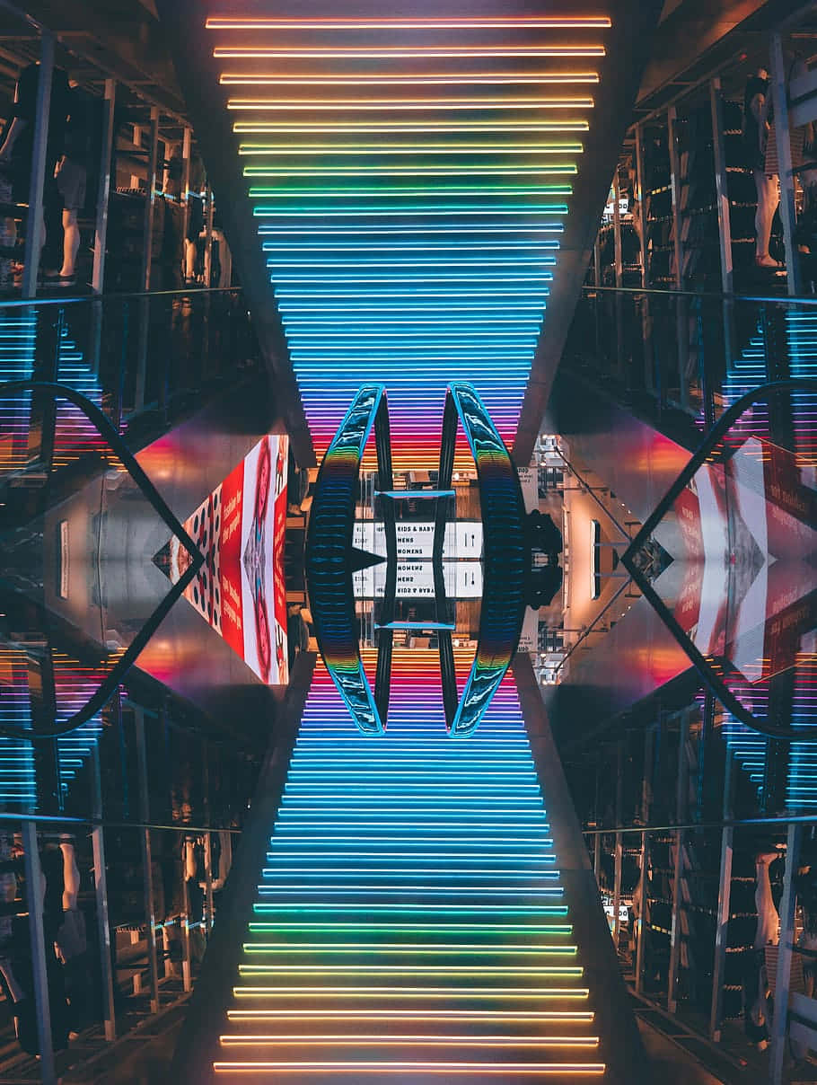 Neon Lit Urban Symmetry.jpg Wallpaper