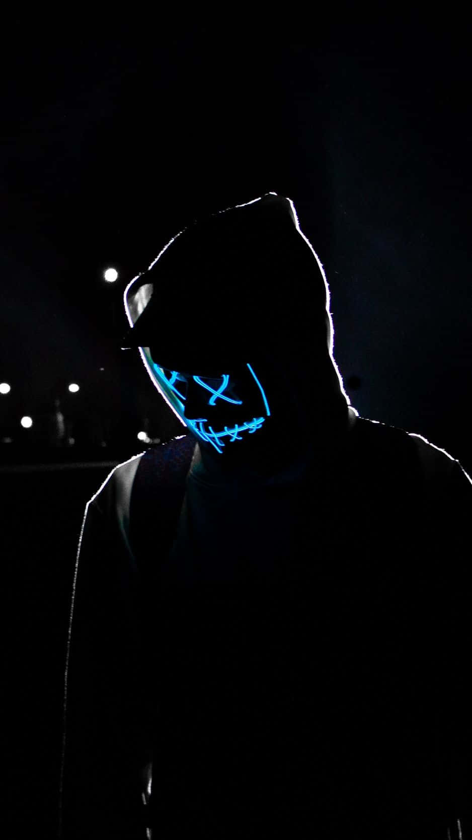 Neon Mask 938 X 1668 Wallpaper