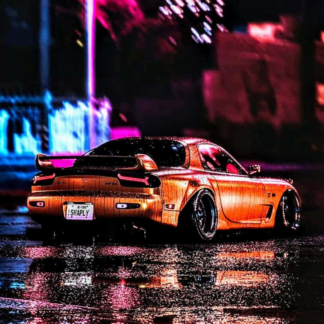 Neon Night Rx7 Drift Wallpaper