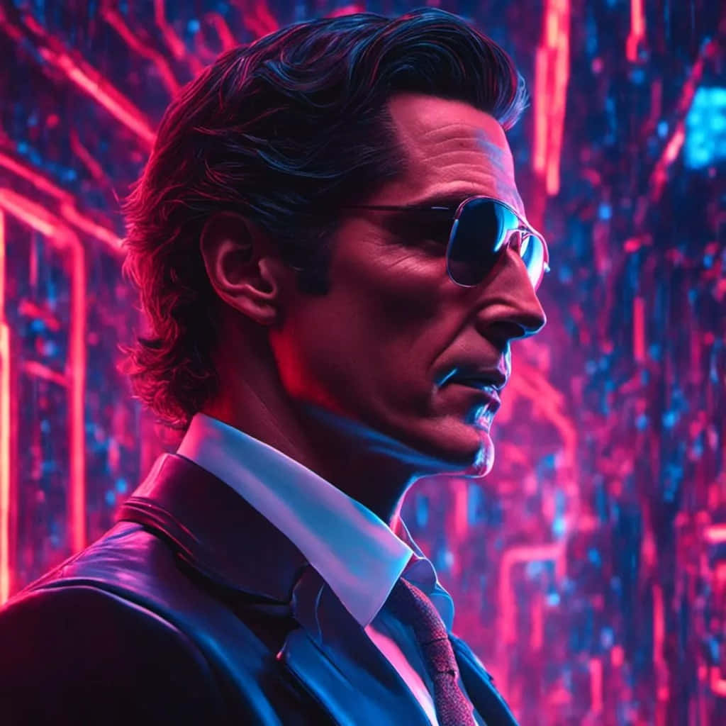 Neon Noir Businessman Profile Wallpaper