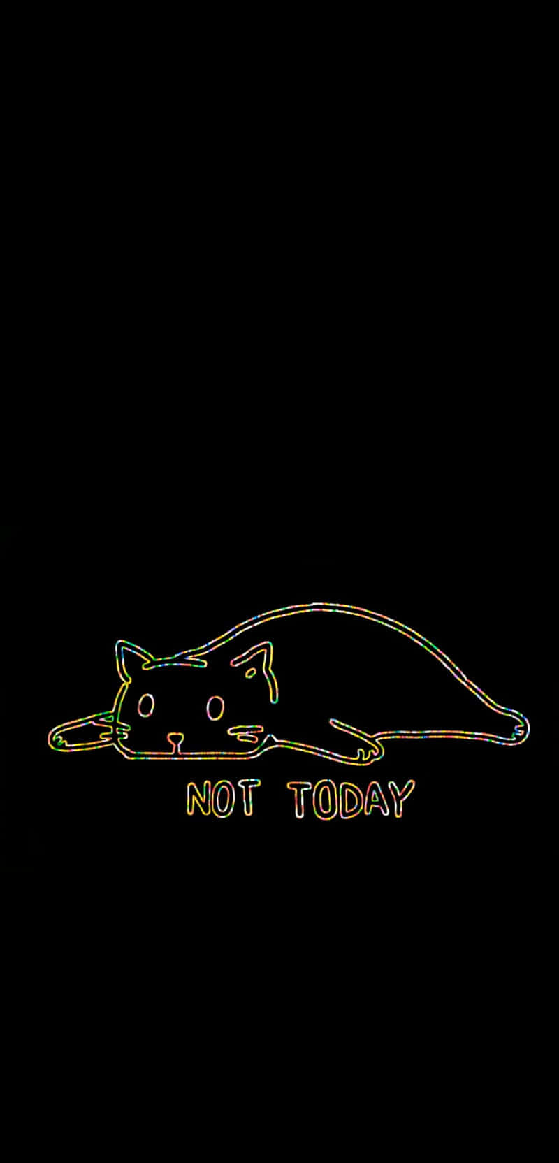 Neon_ Outline_ Sad_ Cat_ Not_ Today Wallpaper