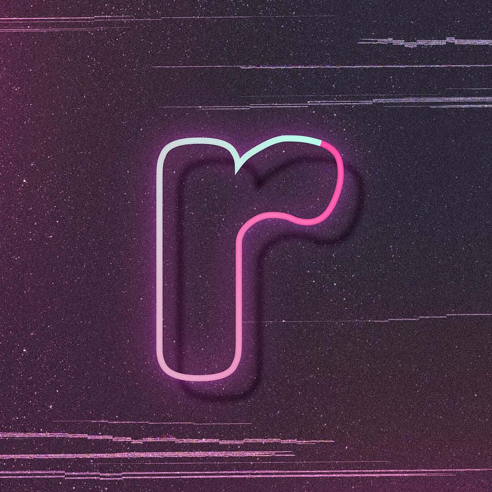 Neon Pink Glow Letter Art Wallpaper