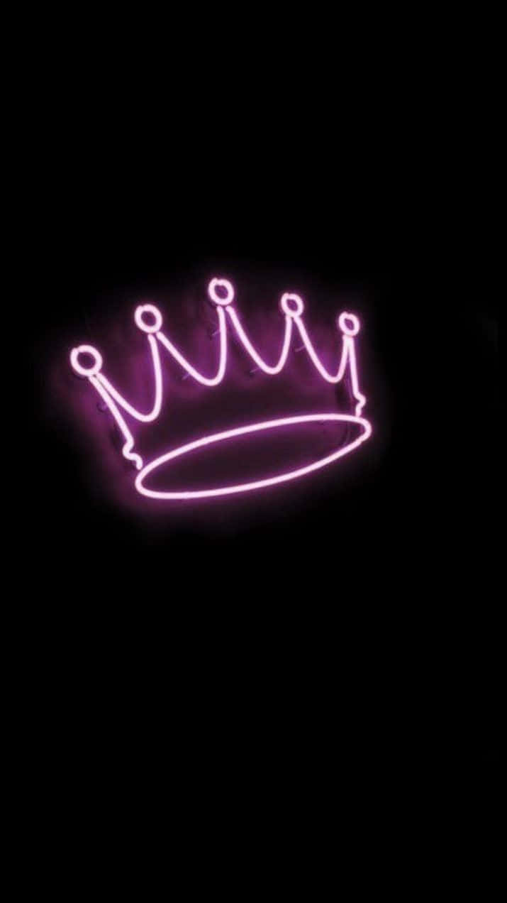 Neon Purple Crown Glow Wallpaper