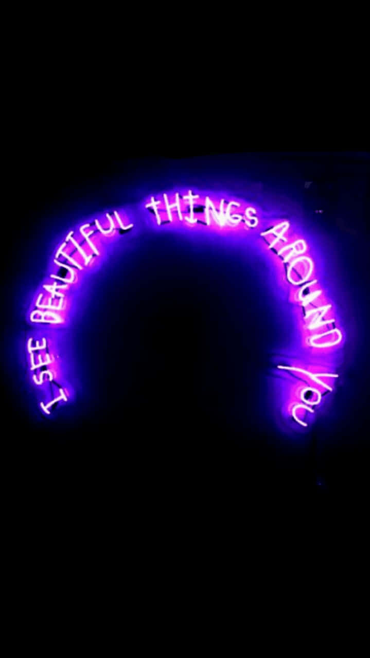 Neon Purple Inspirational Quote Wallpaper