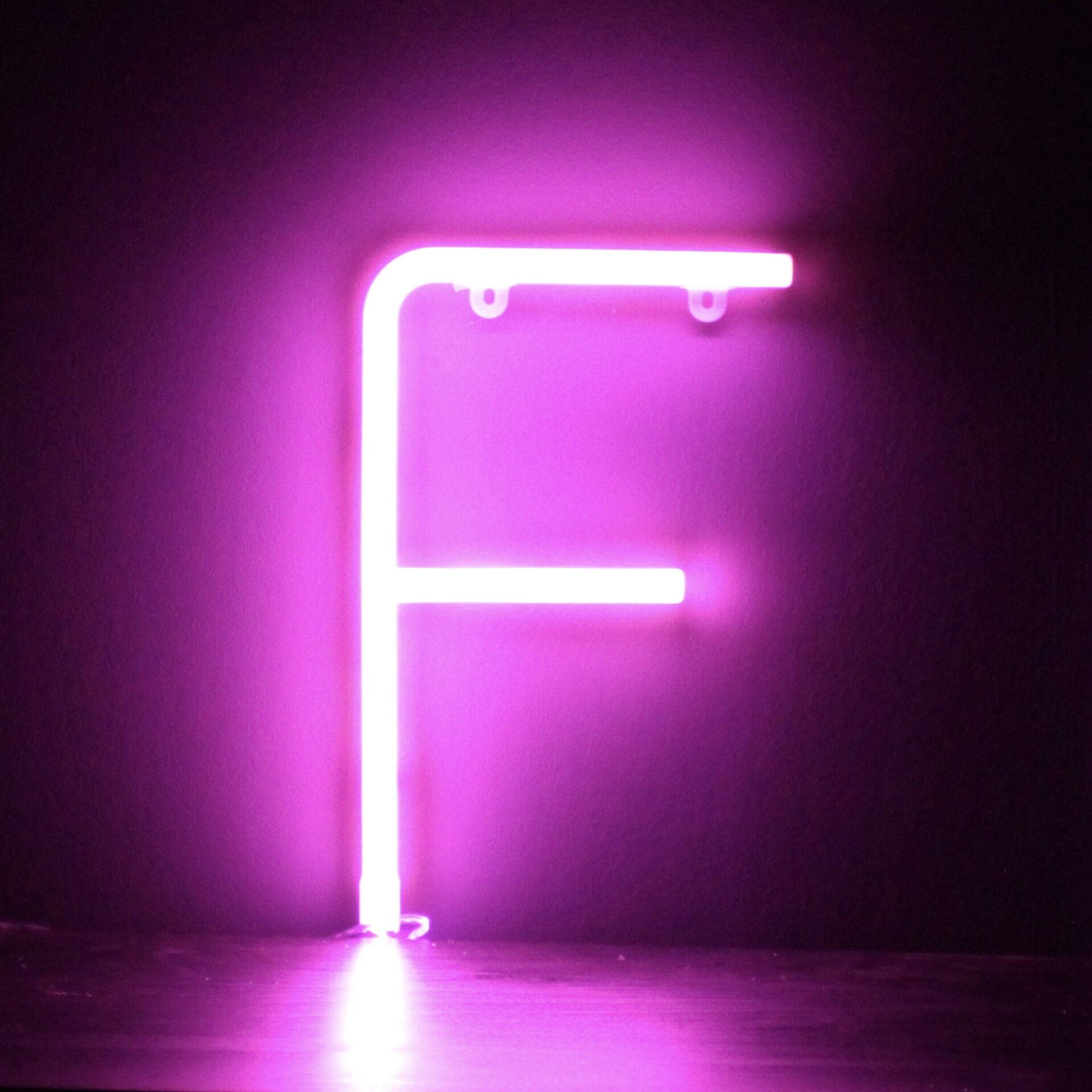 Neon Purple Letter F Wallpaper