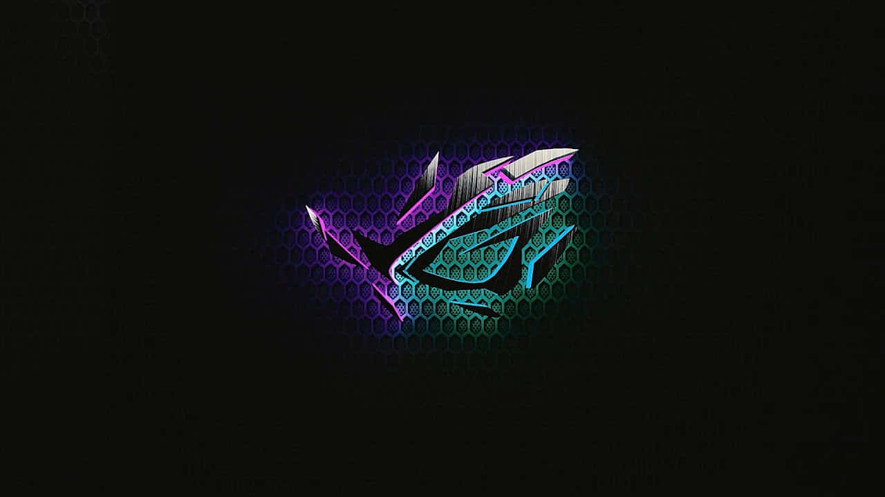 Neon R O G Logo Dark Background Wallpaper