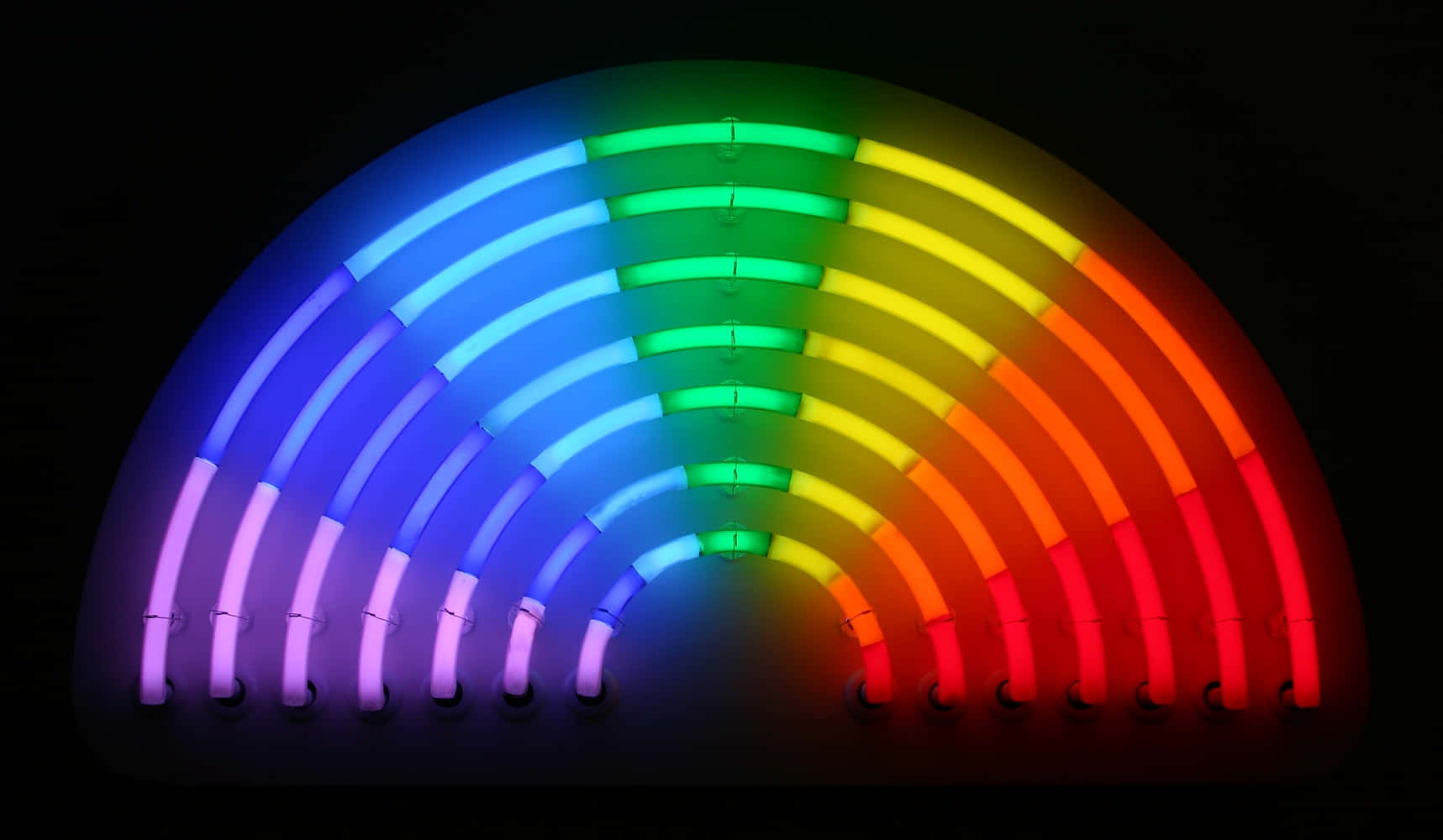 Neon Rainbow Art Installation Wallpaper