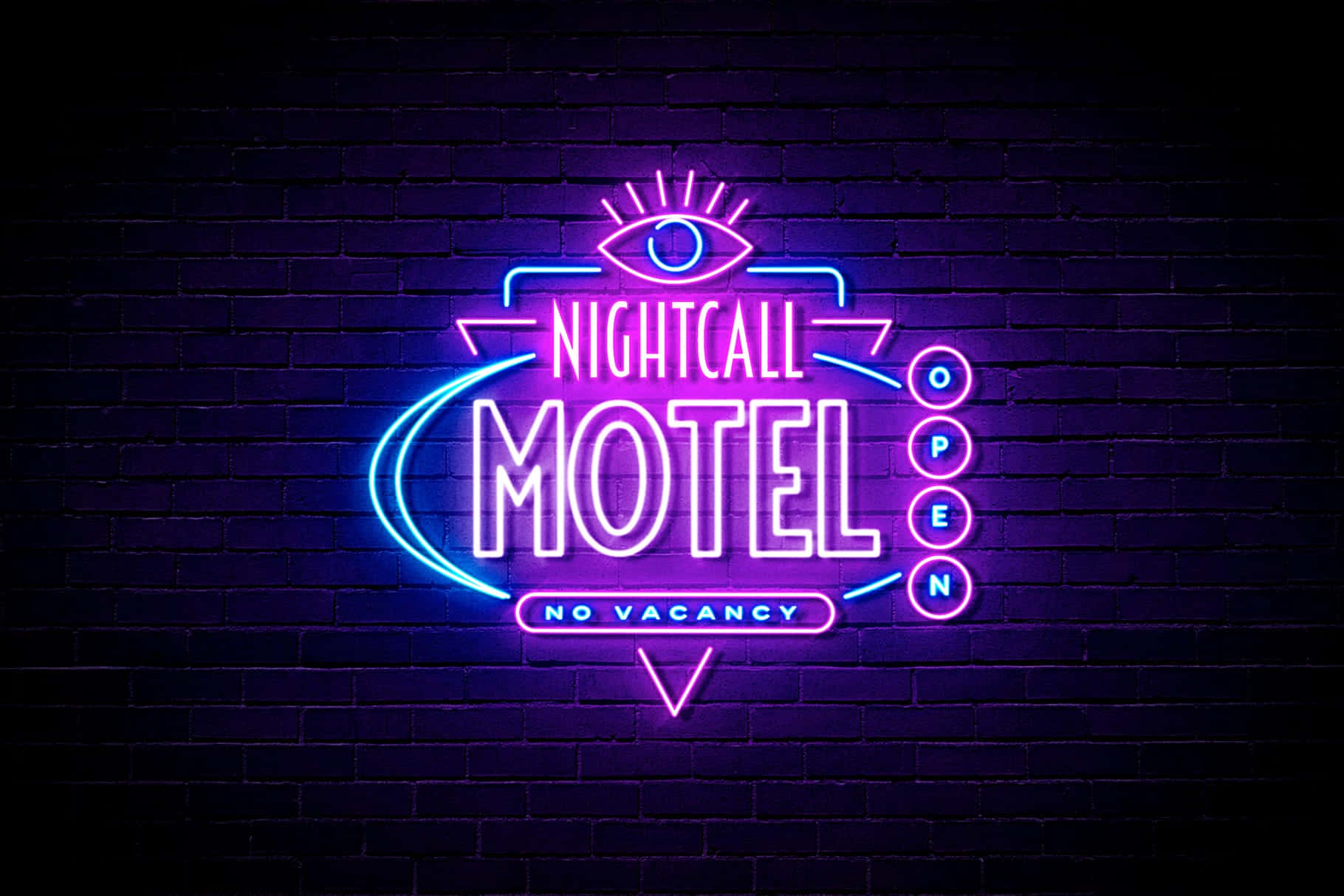 Neon Sign Nightcall Motel No Vacancy Wallpaper