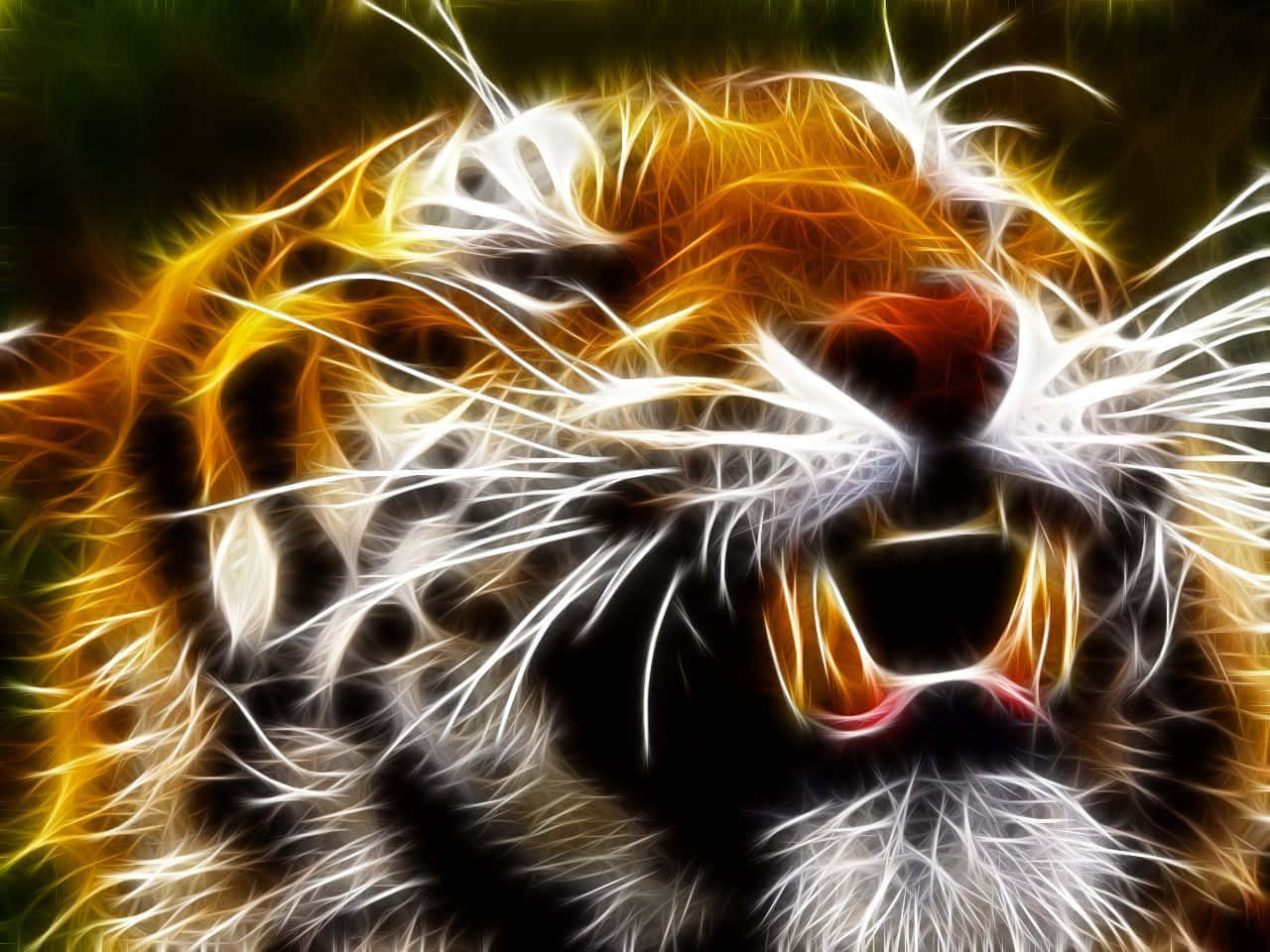 Neon Tiger Artwork Wallpaper