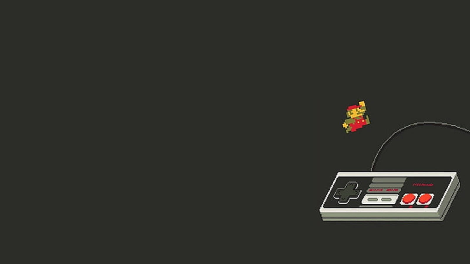 Nes Controller With Super Mario Wallpaper