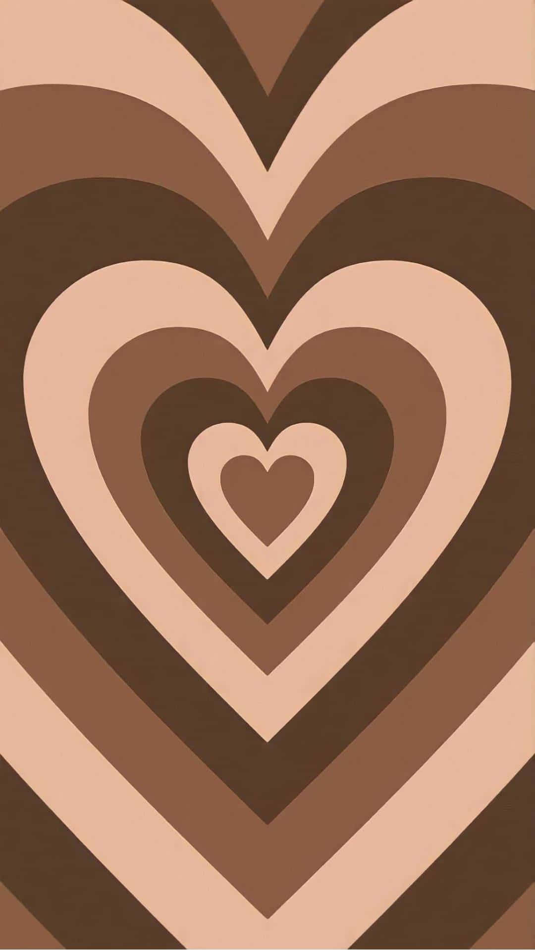 Nested Hearts Aesthetic Brown Tones Wallpaper