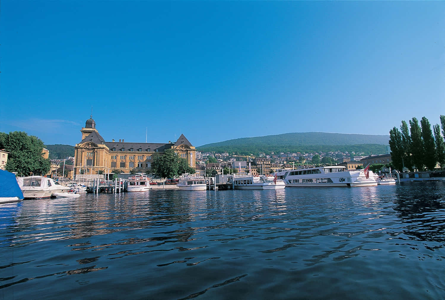 Neuchatel Lakefront View Wallpaper