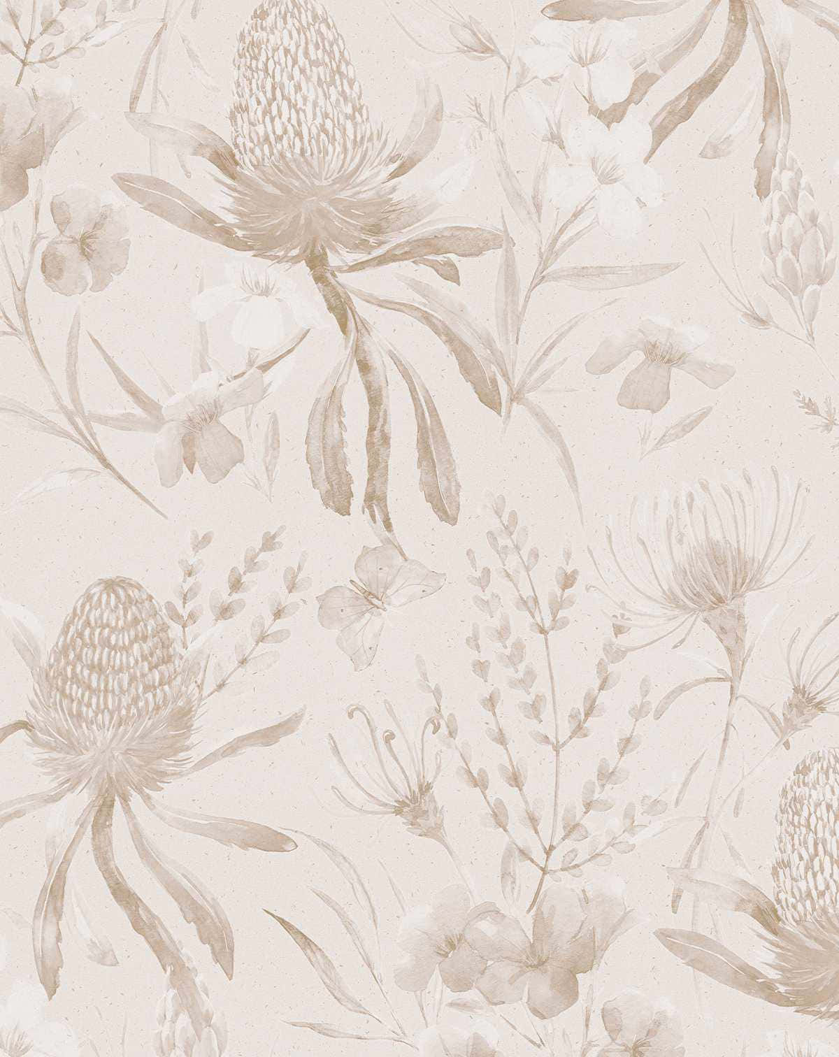 Neutral_ Floral_ Pattern_ Background Wallpaper