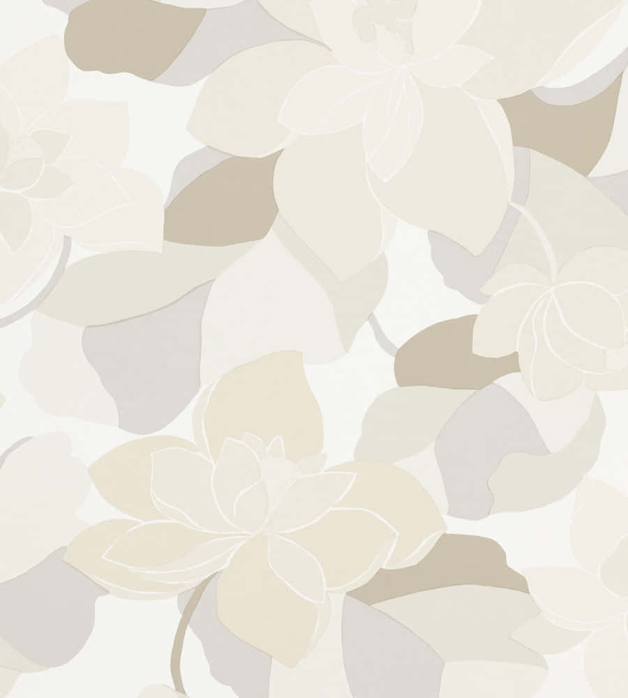 Neutral Floral Pattern Background Wallpaper