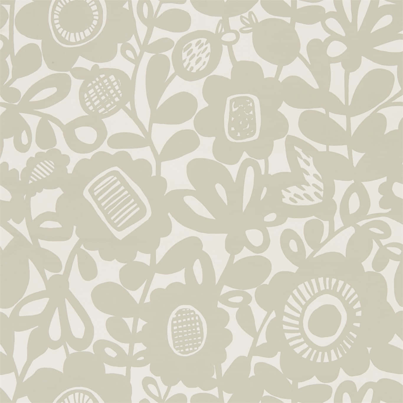 Neutral Floral Pattern Design Wallpaper